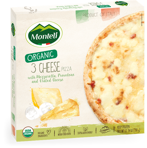 Frozen Pizza - MONTELI / RONCADIN  - ORGANIC 3 CHEESE PIZZA 