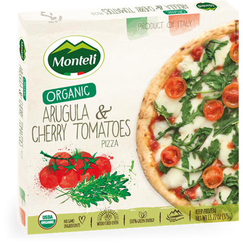 Frozen Pizza - MONTELI / RONCADIN  - ORGANIC ARUGULA & CHERRY TOMATOES PIZZA 